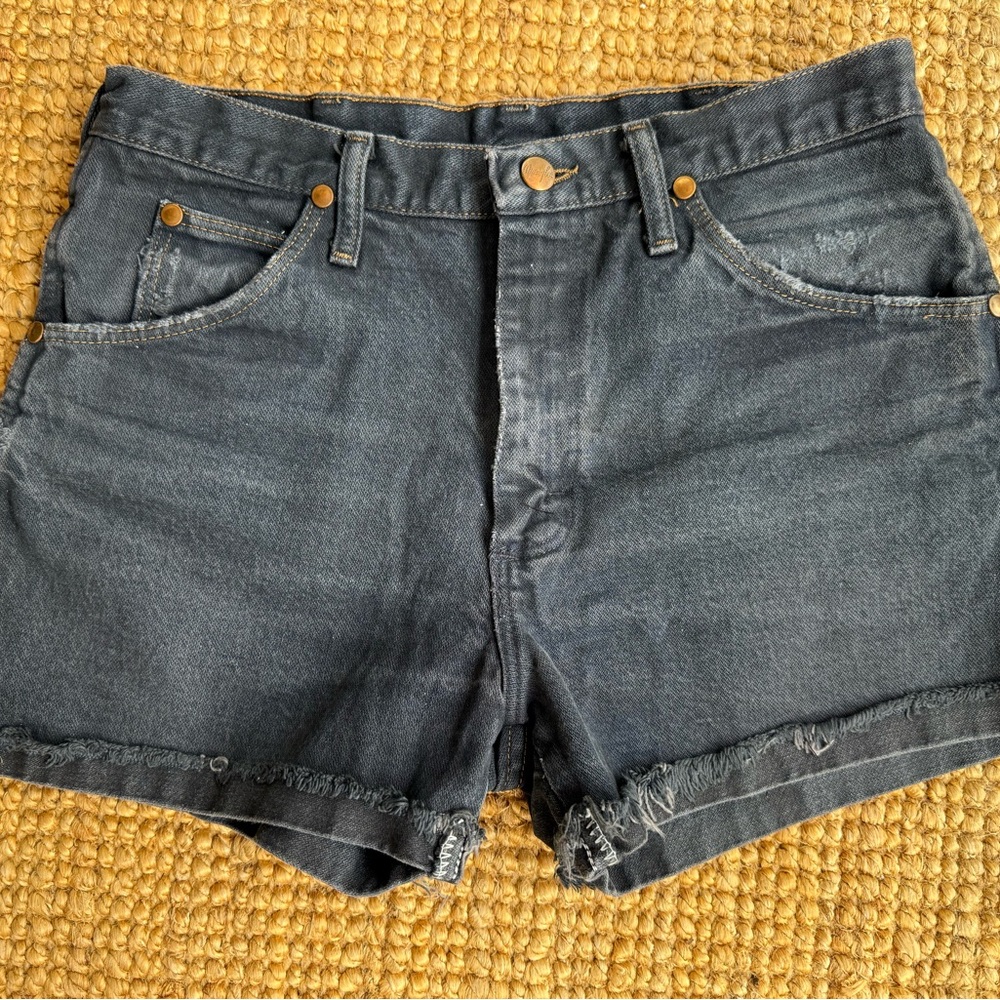 Women's black vintage Wrangler denim cut-off shorts